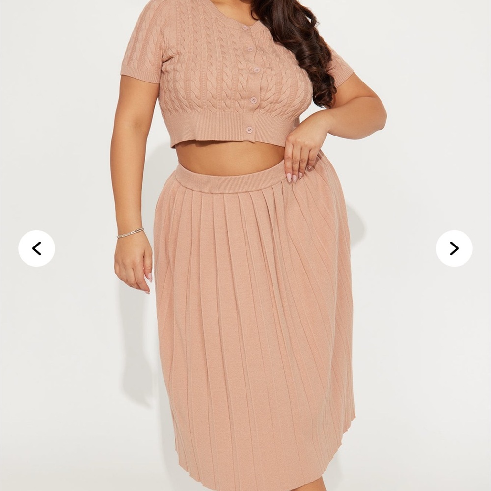Elegant Tan Pleated Skirt